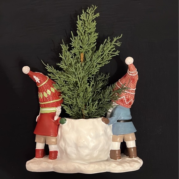 Christmas Holiday Gnome Planter with Pine Tree, Decor - Picture 4 of 12